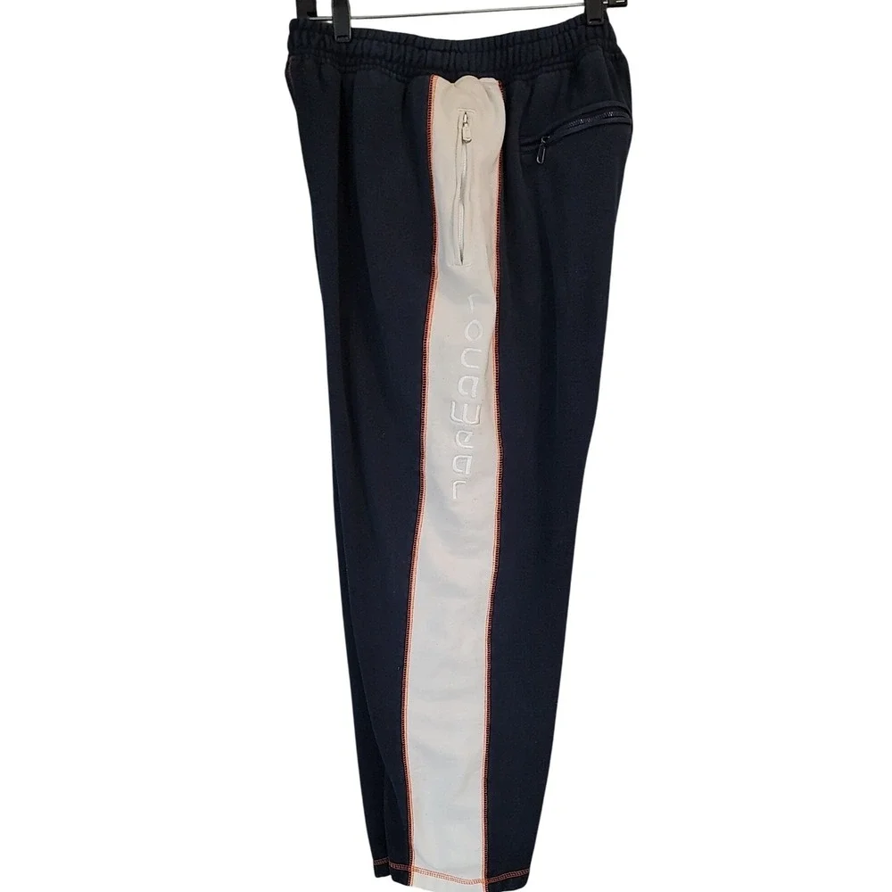 Rocawear Lounge Pants Men's Large Blue Orange Stripe Embroidered Logo Activewear